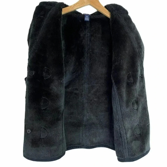 Chaps 1X‎ black faux suede & fur vest  toggle buttons - Picture 6 of 7